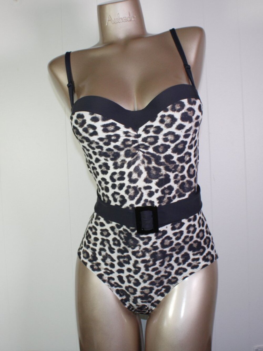 Aubade Paris Sample Peau Sauvage Leopard print Padded One-piece Swimsuit 34B/S